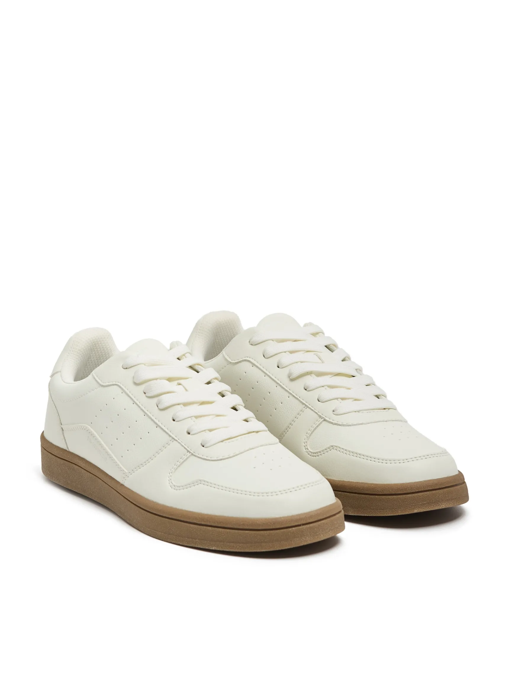 Sale Cropp Białe sneakersy z imitacji skóry biały