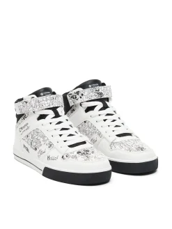 New Cropp Białe sneakersy z komiksowym nadrukiem biały