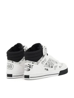 New Cropp Białe sneakersy z komiksowym nadrukiem biały