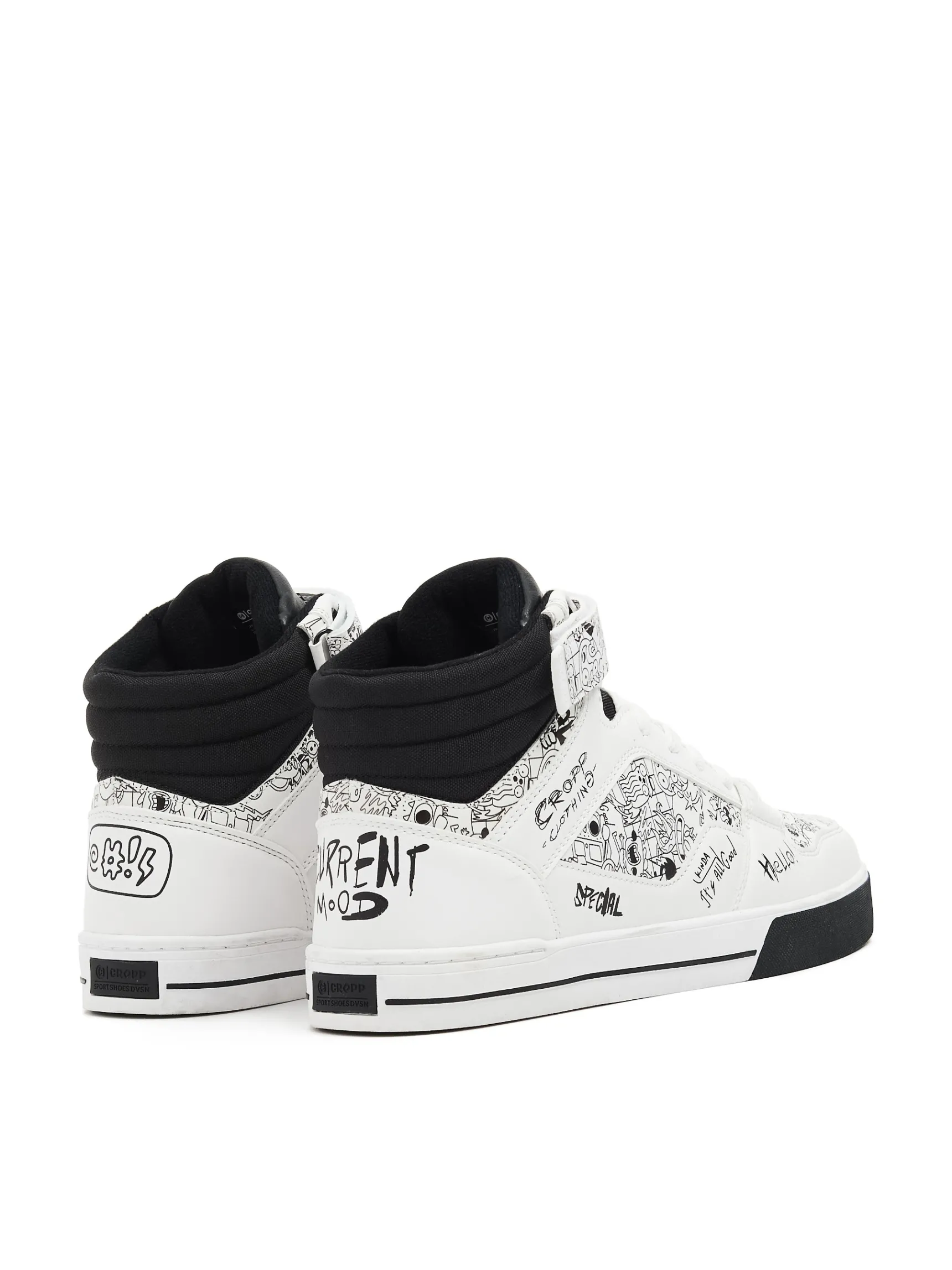 New Cropp Białe sneakersy z komiksowym nadrukiem biały