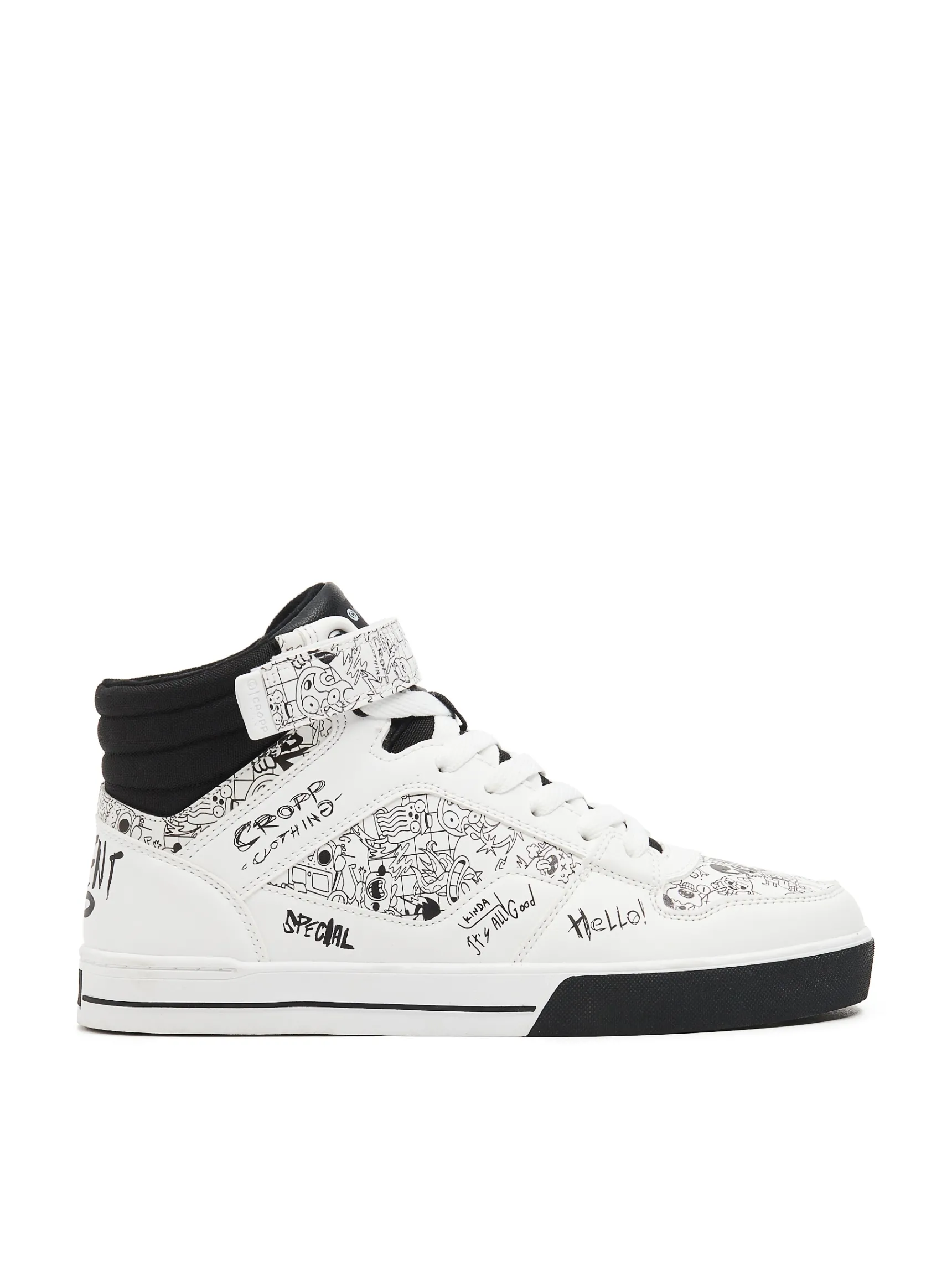 Online Cropp Białe sneakersy z nadrukami biały