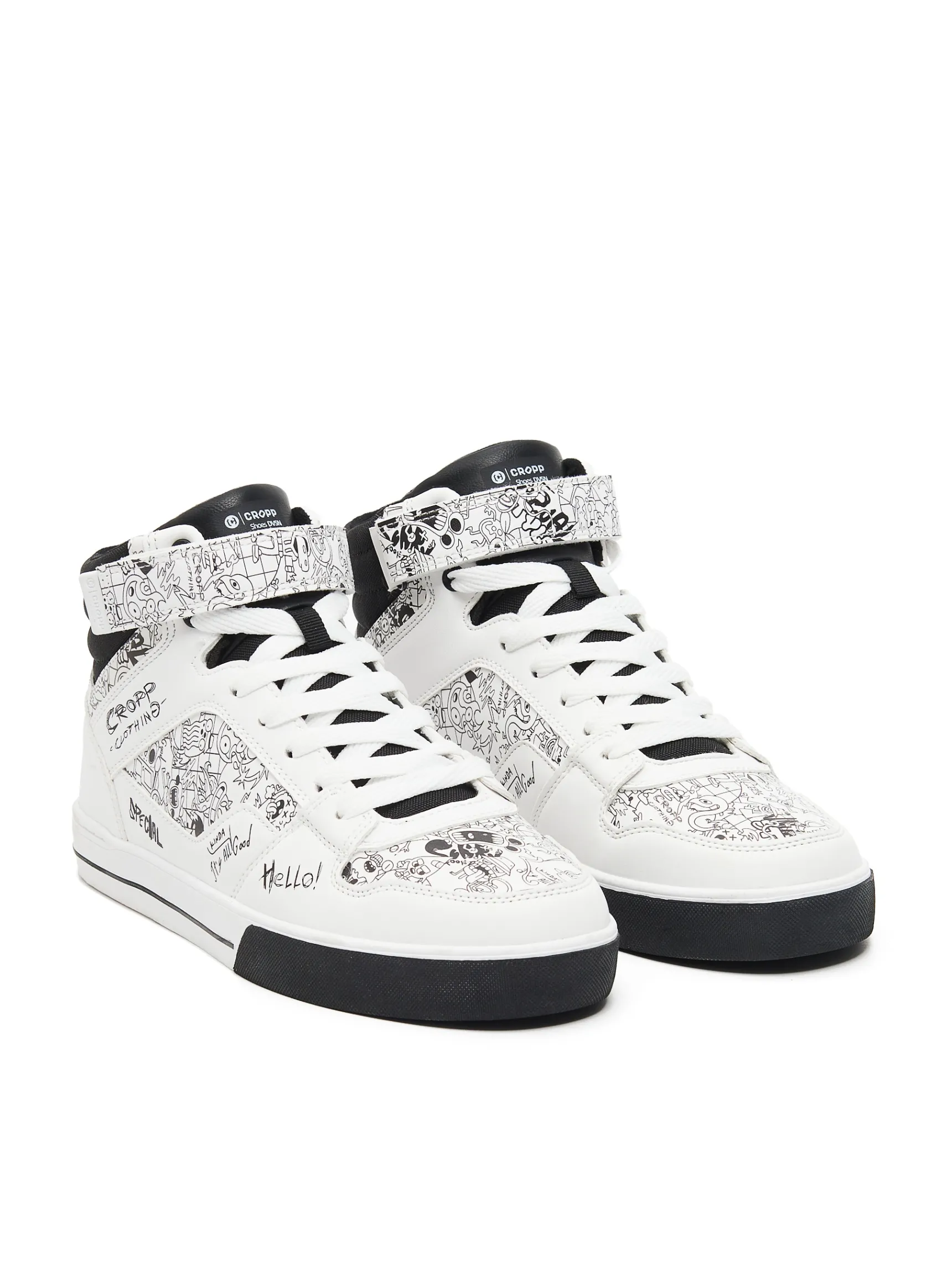 Online Cropp Białe sneakersy z nadrukami biały