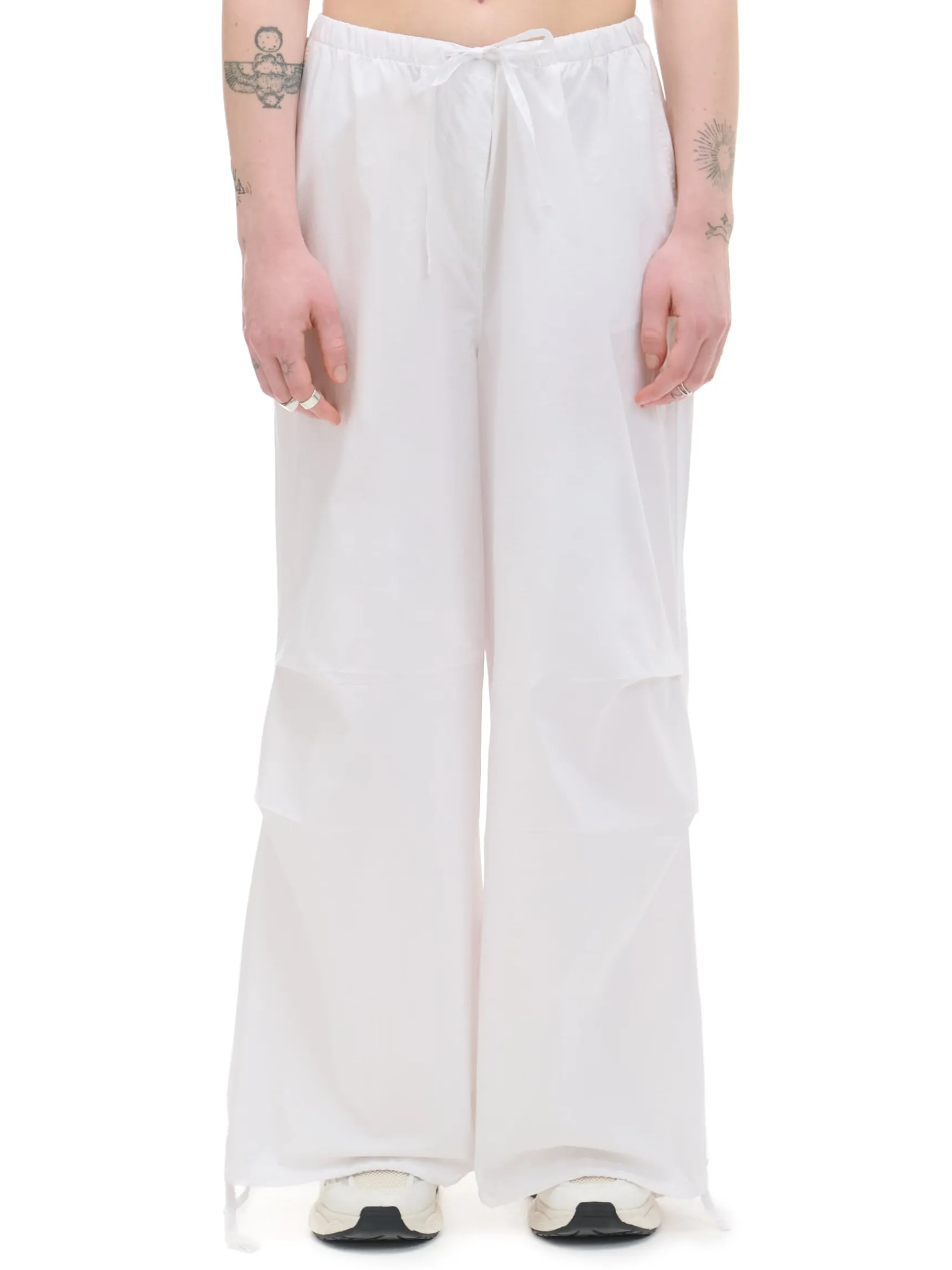New Cropp Białe spodnie wide leg biały