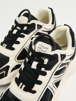 Best Cropp Biało-czarne sneakersy czarny