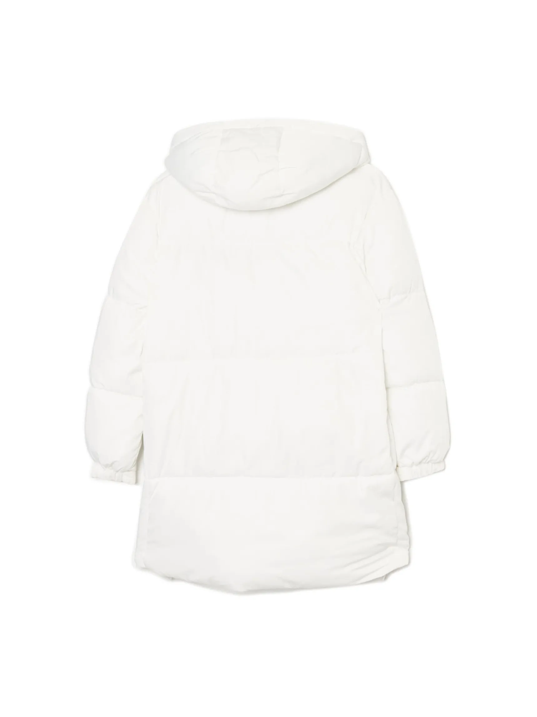 Discount Cropp pikowany płaszcz z kapturem biały