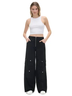 Online Cropp prążkowany top na ramiączkach biały