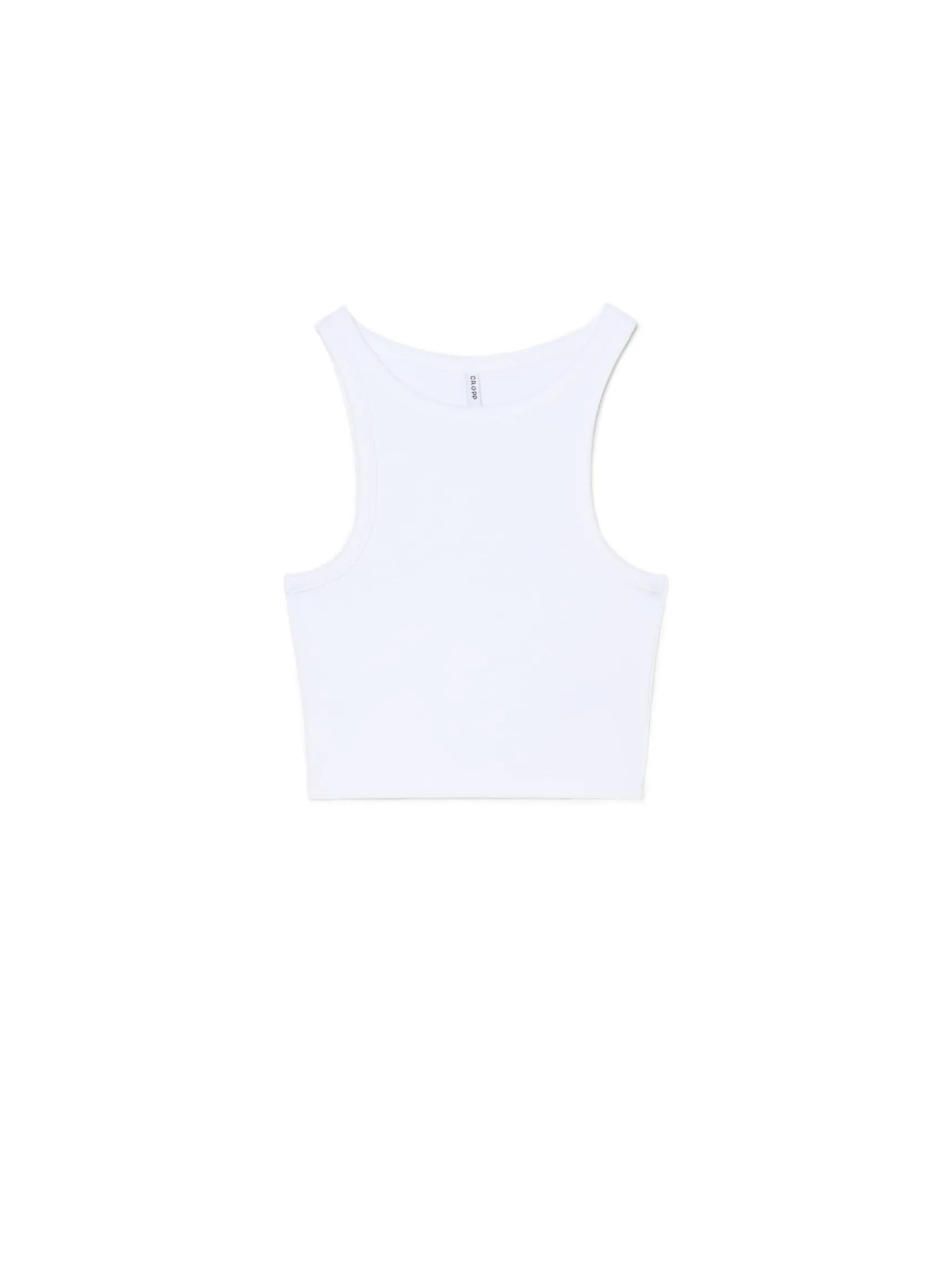 Online Cropp prążkowany top na ramiączkach biały