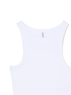 Online Cropp prążkowany top na ramiączkach biały