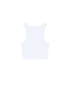 Online Cropp prążkowany top na ramiączkach biały