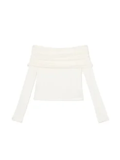 Hot Cropp sweter typu carmen biały