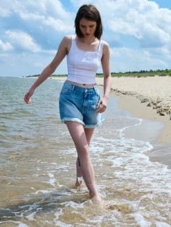 Outlet Cropp top biały