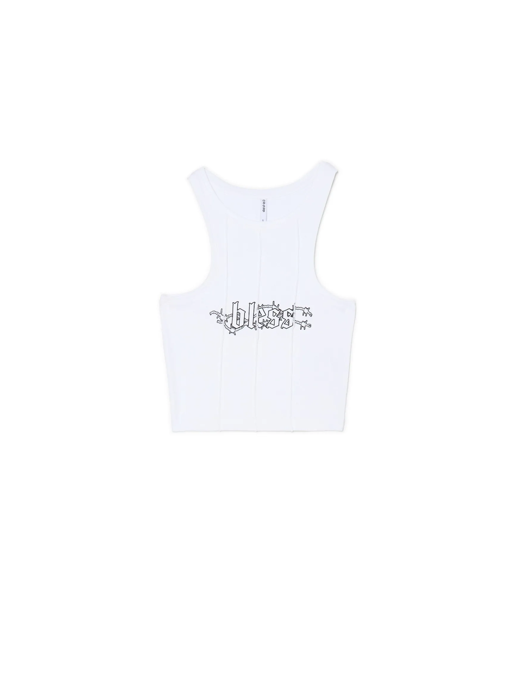 Best Cropp top z napisem biały