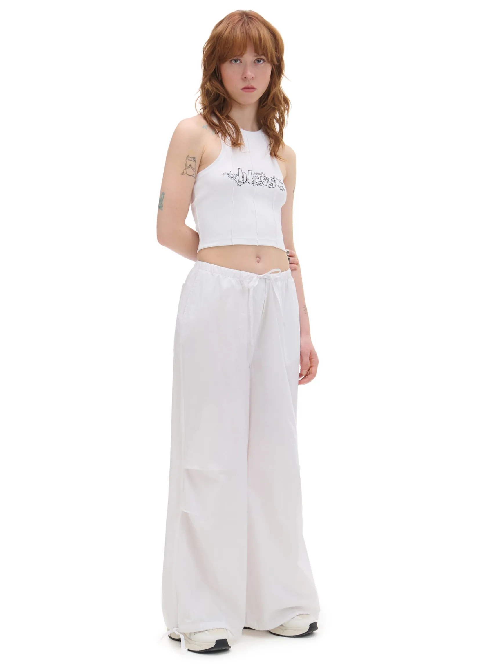 Best Cropp top z napisem biały