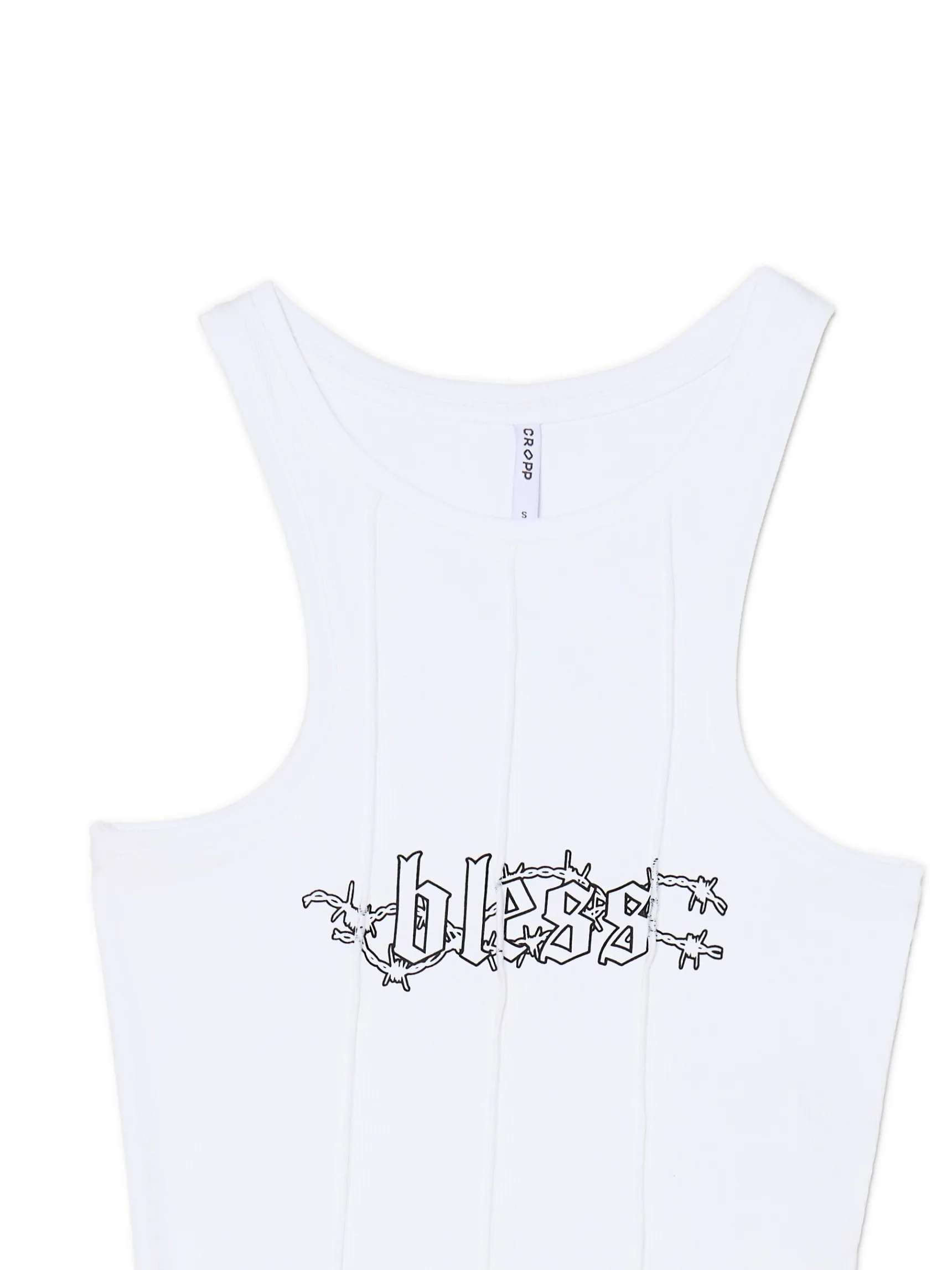 Best Cropp top z napisem biały