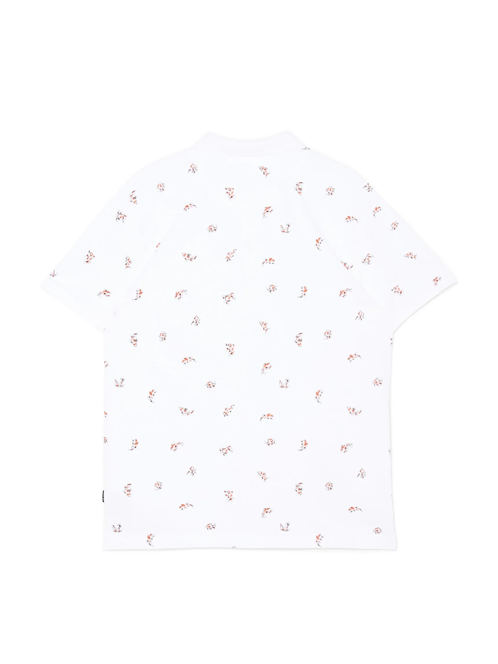 Discount Cropp T-shirt polo z rybkami biały