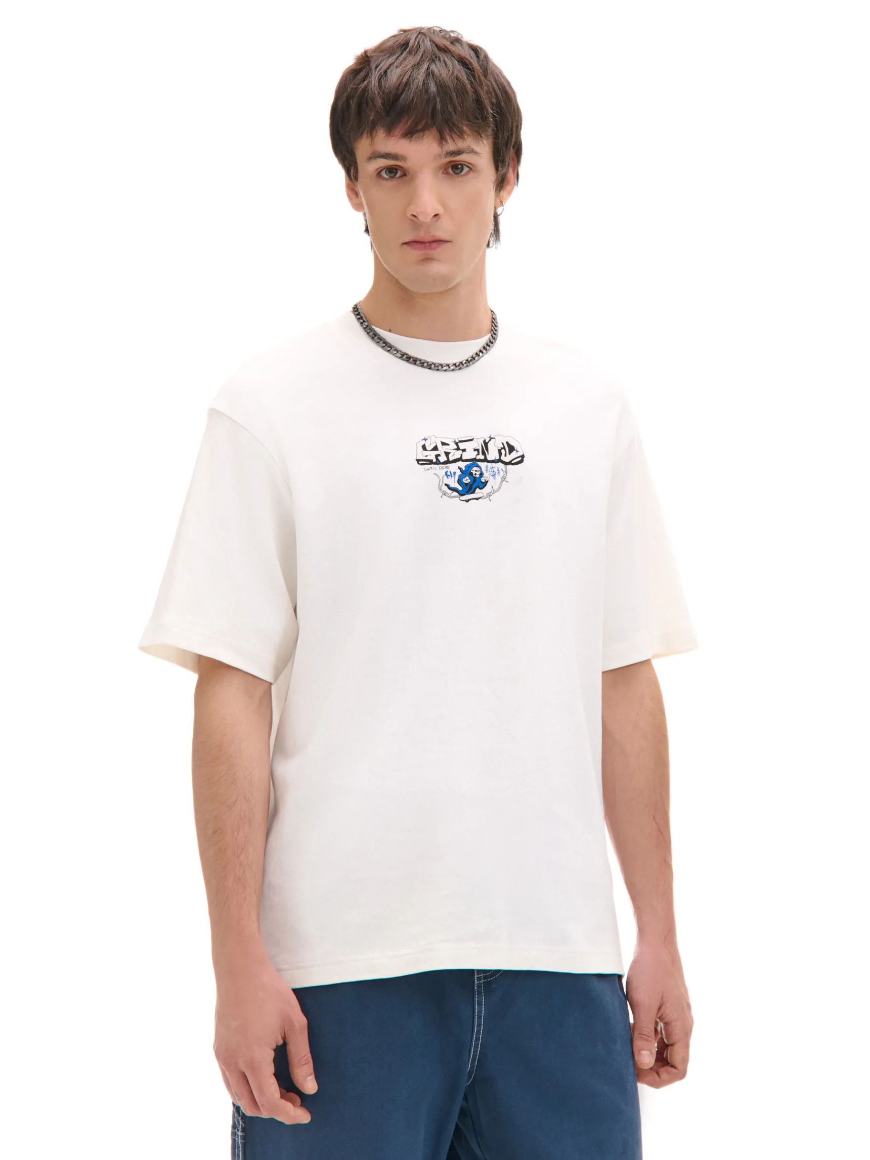 New Cropp T-shirt z nadrukami biały