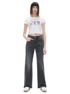 Discount Cropp t-shirt z nadrukiem Hello Kitty biały