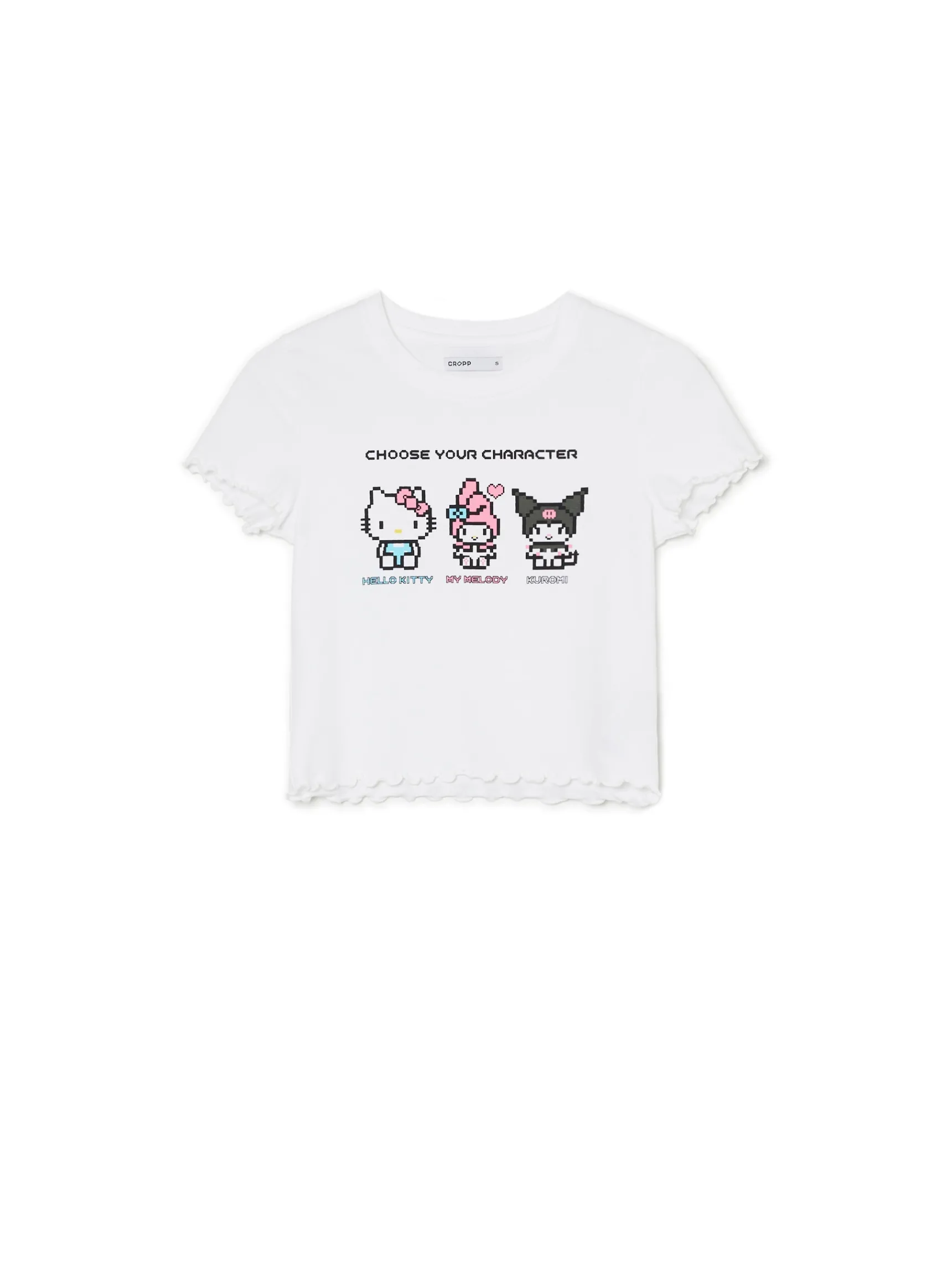 Discount Cropp t-shirt z nadrukiem Hello Kitty biały
