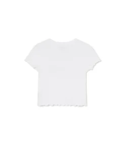 Discount Cropp t-shirt z nadrukiem Hello Kitty biały
