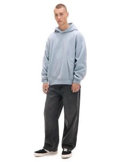 Outlet Cropp Błękitna bluza z kapturem i naszywkami błękitny