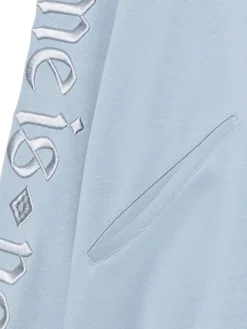 Outlet Cropp Błękitna bluza z kapturem i naszywkami błękitny