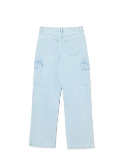 Best Cropp Błękitne jeansy baggy niebieski