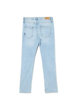 Hot Cropp Błękitne jeansy slim niebieski