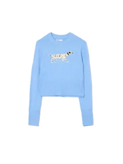 Discount Cropp sweter z dalmatyńczykiem błękitny