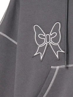 Best Cropp Bluza hoddie z kontrastowymi przeszyciami szary