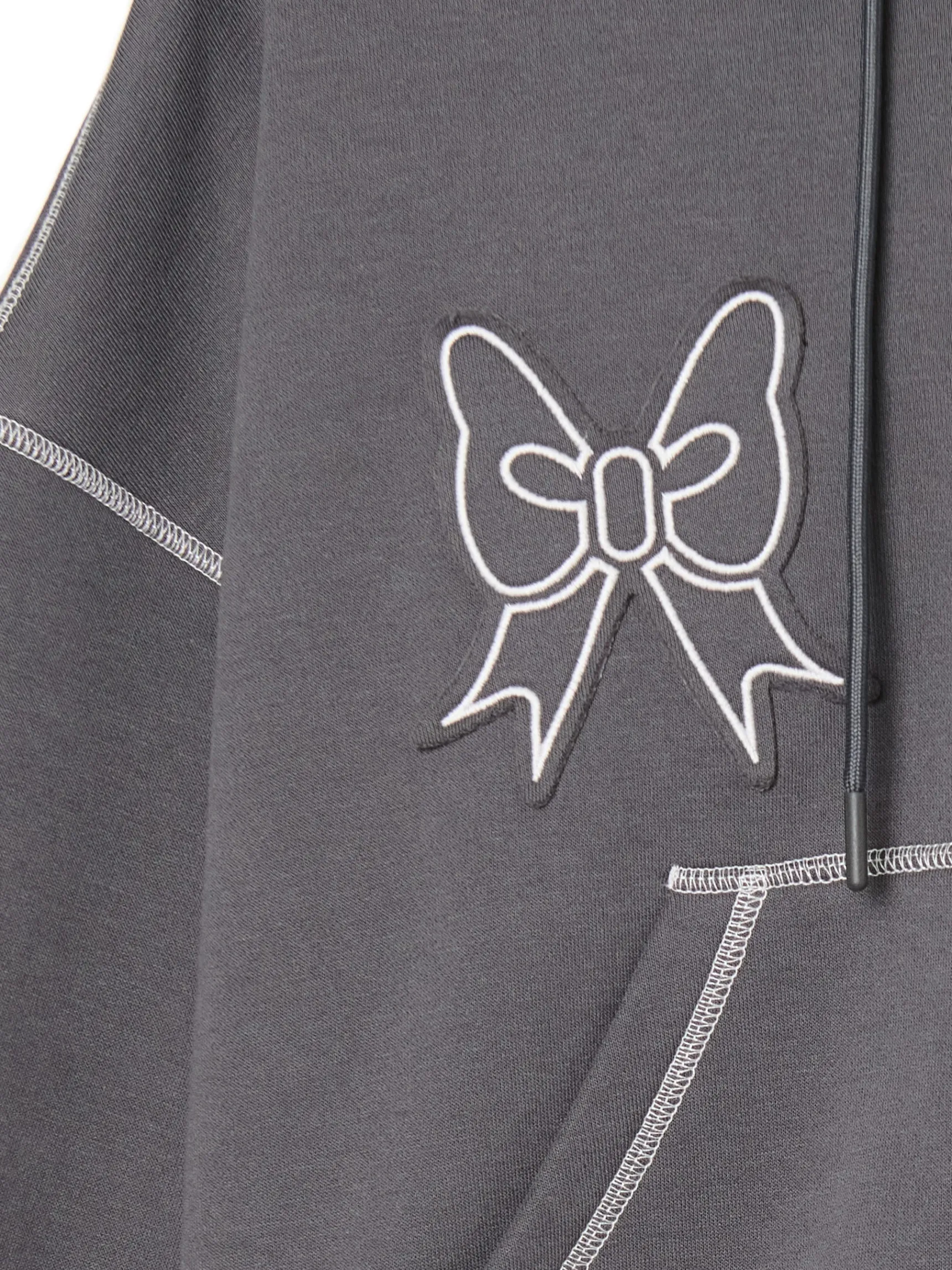 Best Cropp Bluza hoddie z kontrastowymi przeszyciami szary