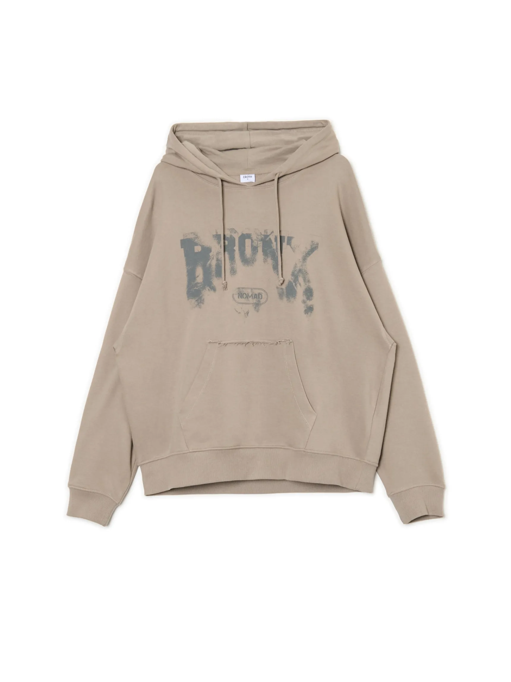 New Cropp Bluza hoodie oversize z napisem UNISEX szary