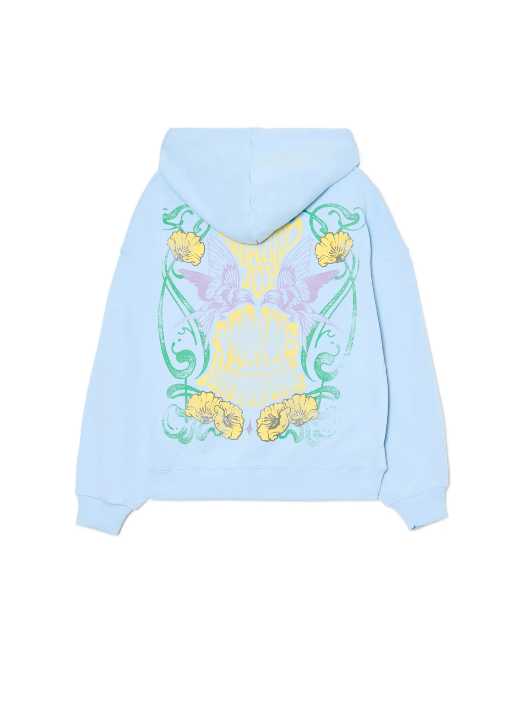 Clearance Cropp Bluza hoodie z kolorowym nadrukiem UNISEX błękitny