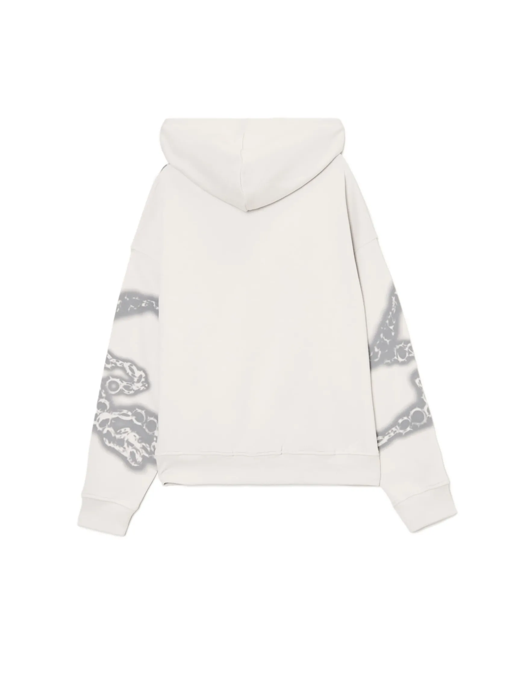 Online Cropp Bluza hoodie z motywem łańcucha UNISEX jasnyszary