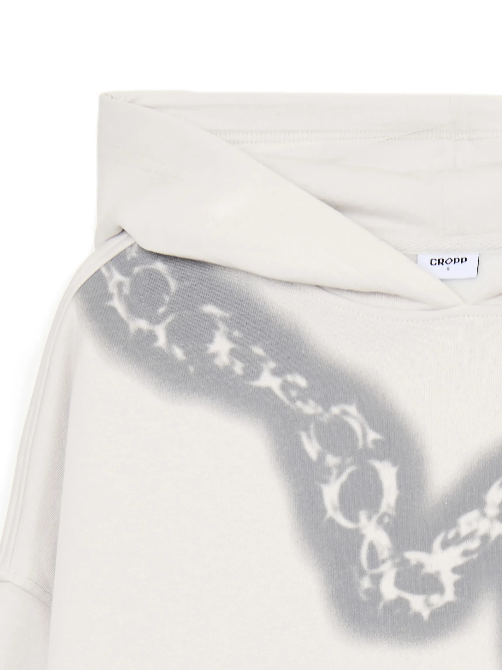 Online Cropp Bluza hoodie z motywem łańcucha UNISEX jasnyszary