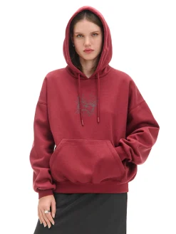 New Cropp Bluza hoodie z motywem motyla kasztanowy