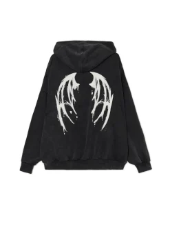 Hot Cropp Bluza hoodie z motywem skrzydeł UNISEX szary
