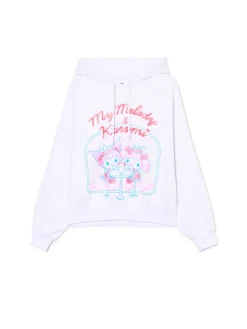 Outlet Cropp Bluza hoodie z My Melody i Kuromi biały