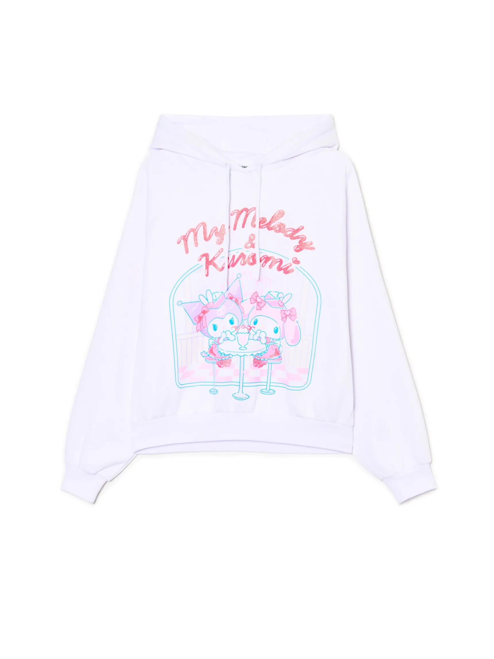 Outlet Cropp Bluza hoodie z My Melody i Kuromi biały