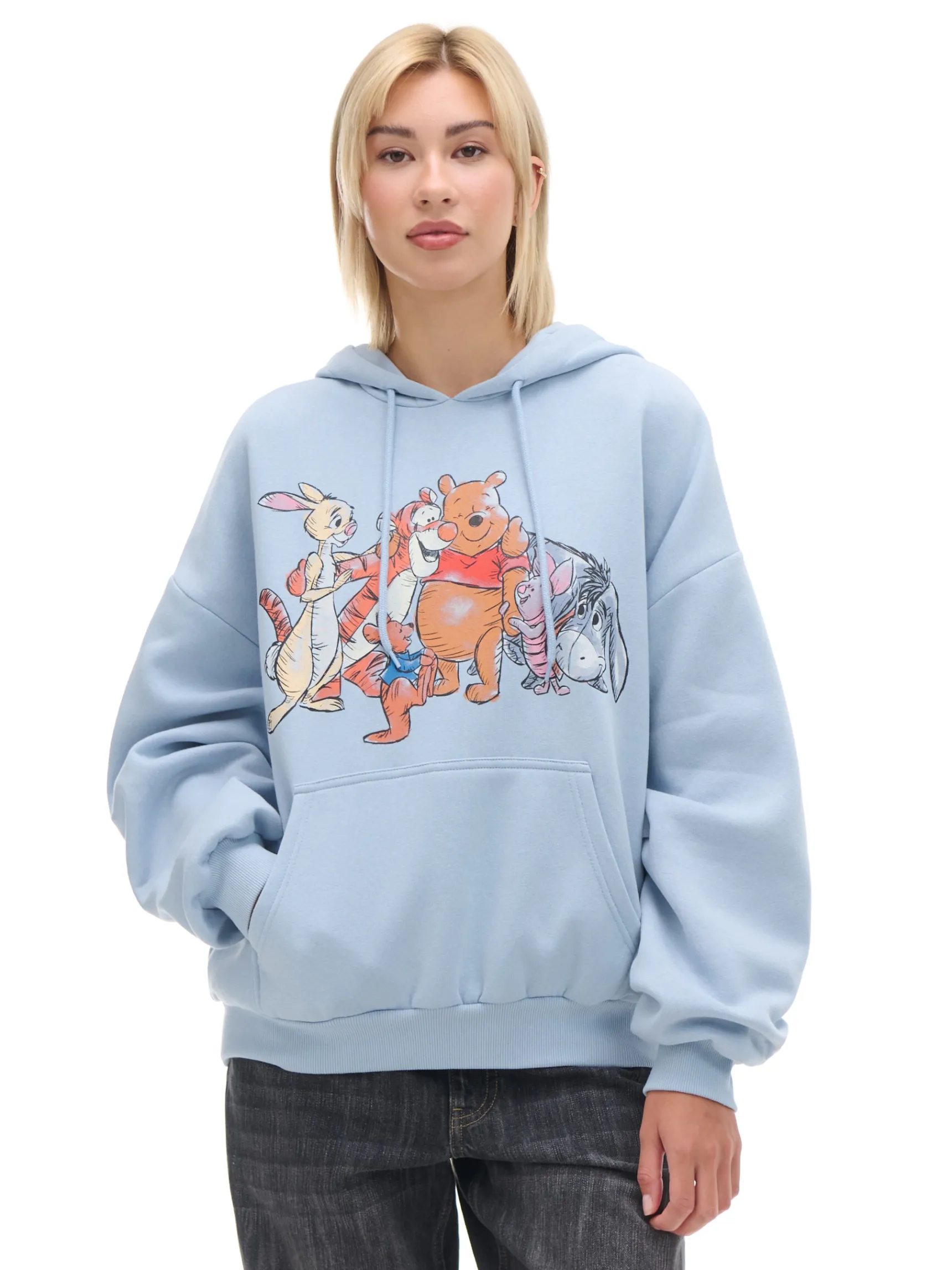 Fashion Cropp Bluza Kubuś Puchatek i Przyjaciele niebieski