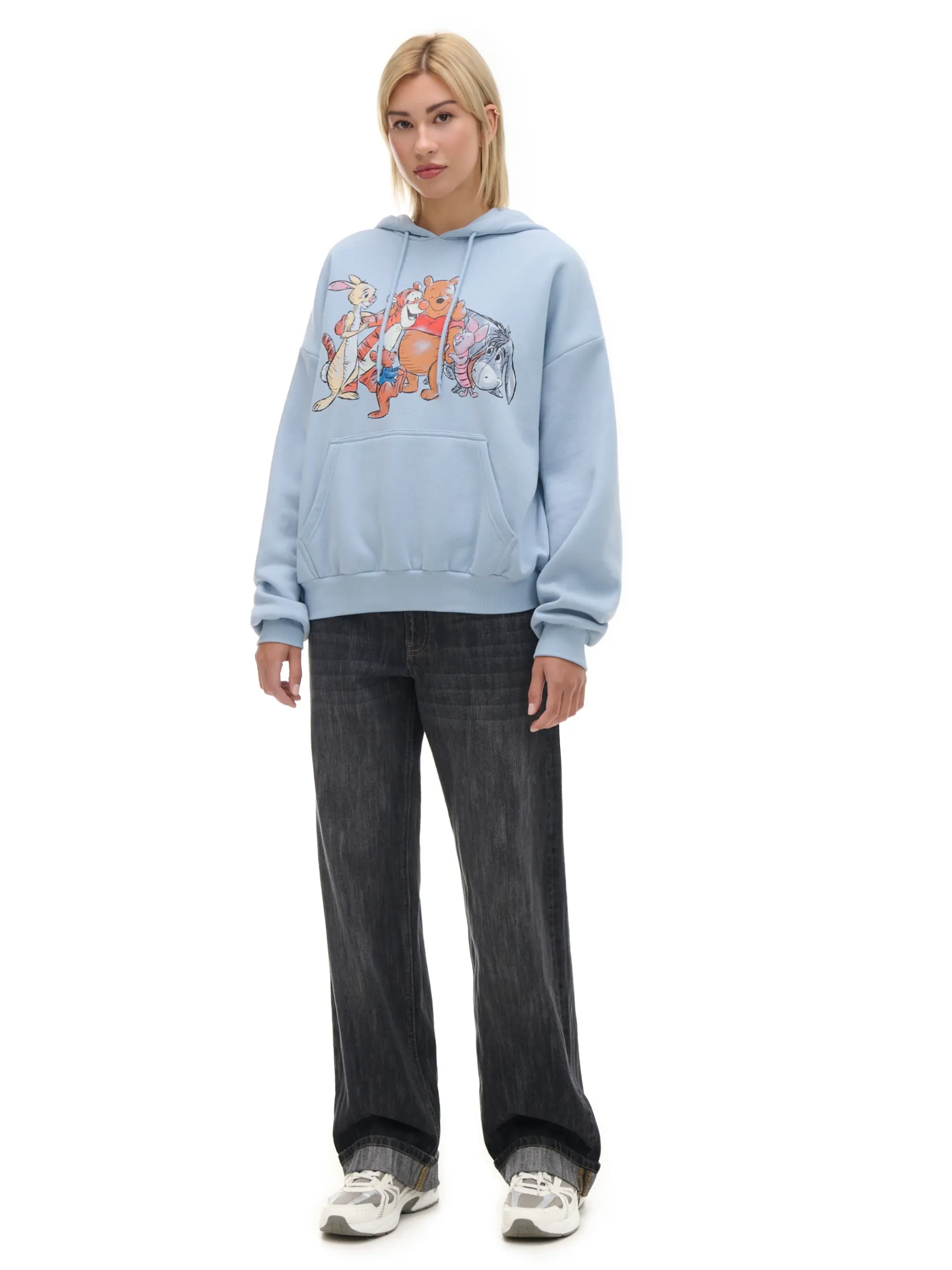 Fashion Cropp Bluza Kubuś Puchatek i Przyjaciele niebieski