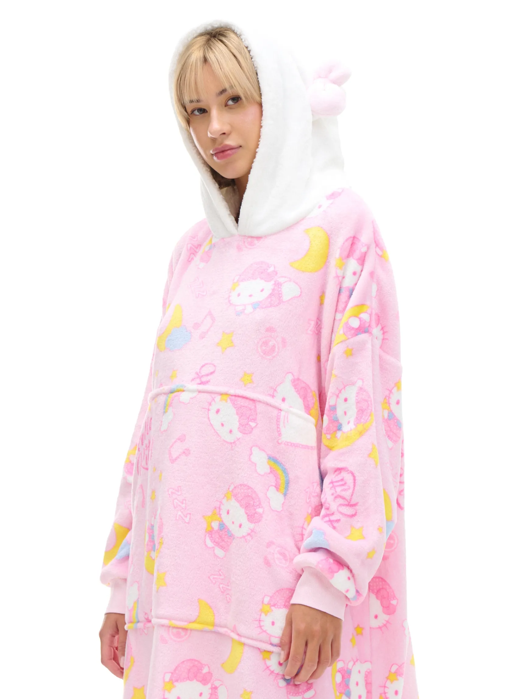 Clearance Cropp Bluza typu snuddie z Hello Kitty różowy