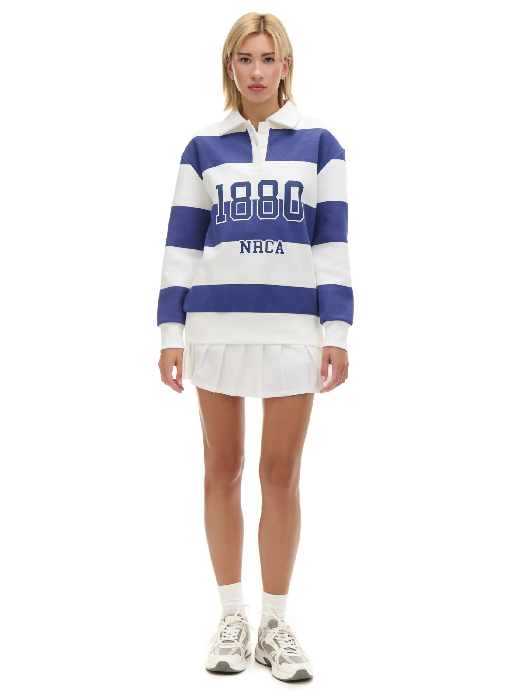 Hot Cropp Bluza w paski z aplikacją kremowy