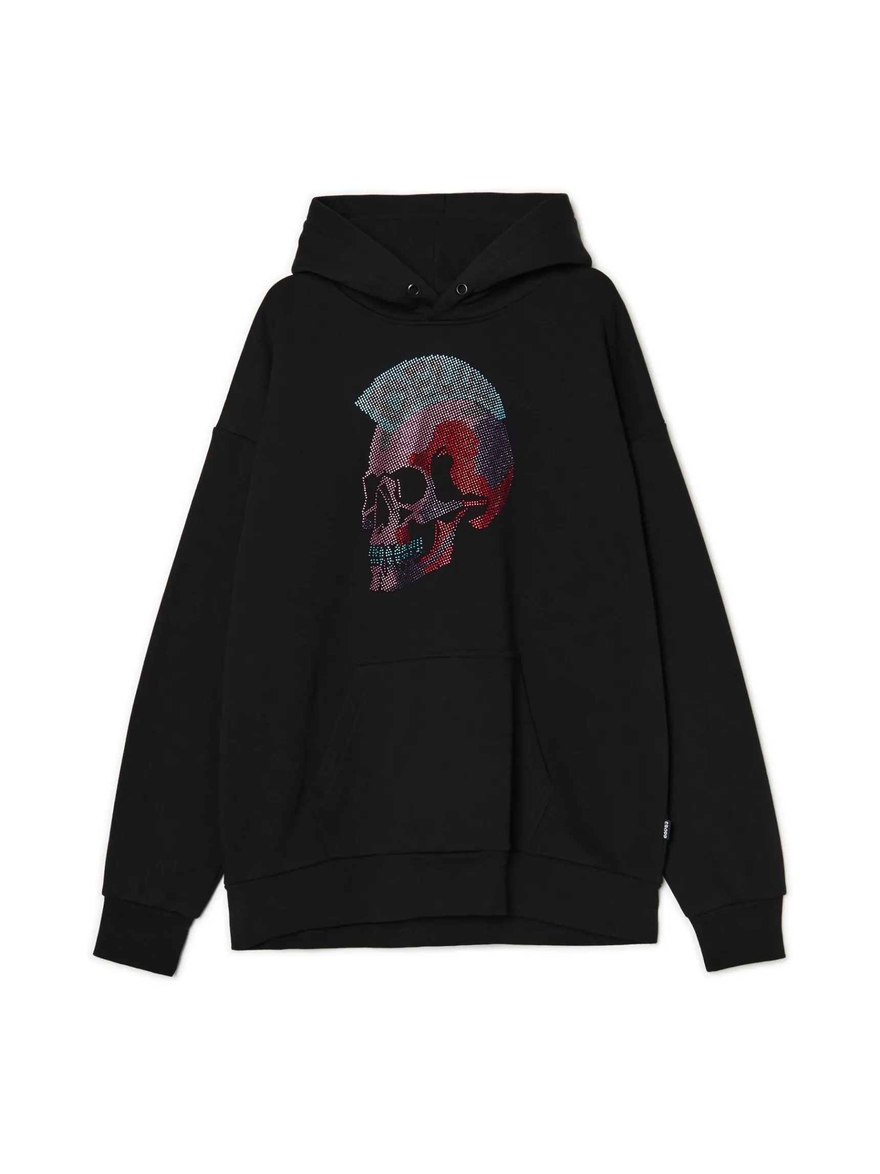 Clearance Cropp Bluza z aplikacją punkowej czaszki czarny
