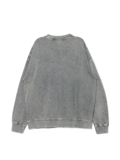 Best Cropp Bluza z efektem sprania i napisem jasnyszary