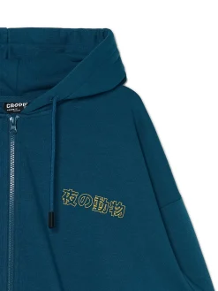 Outlet Cropp Bluza z japońskim motywem niebieski