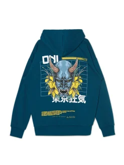 Outlet Cropp Bluza z japońskim motywem niebieski