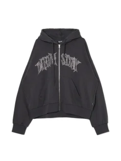 Best Cropp Bluza z kapturem i aplikacją szary