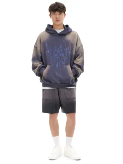 Best Cropp Bluza z kapturem i aplikacją z cekinami szary