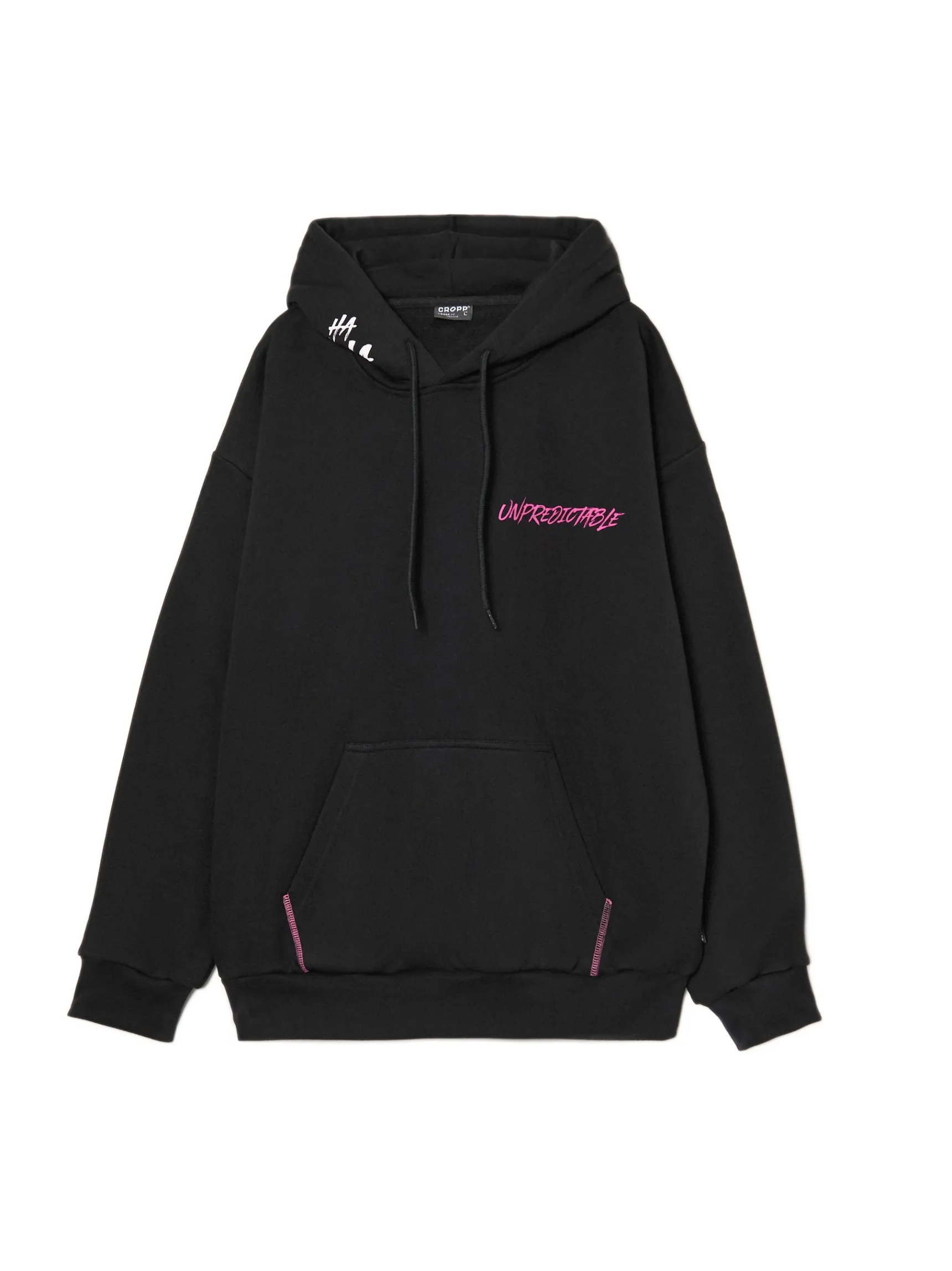 Best Cropp Bluza z kapturem i nadrukiem Jokera czarny