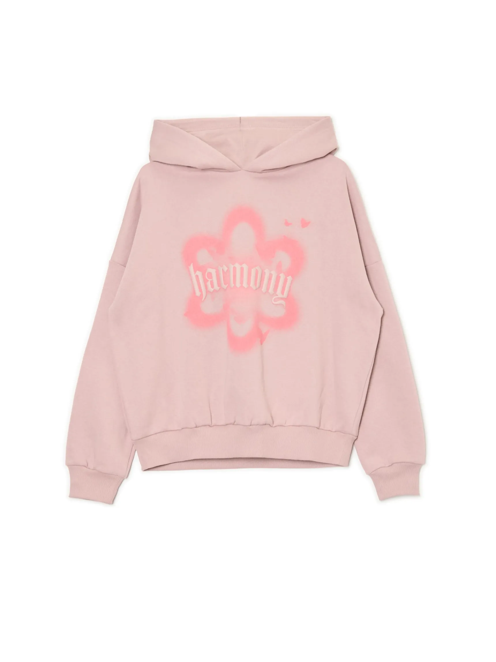 Fashion Cropp Bluza z kapturem i nadrukiem różowy
